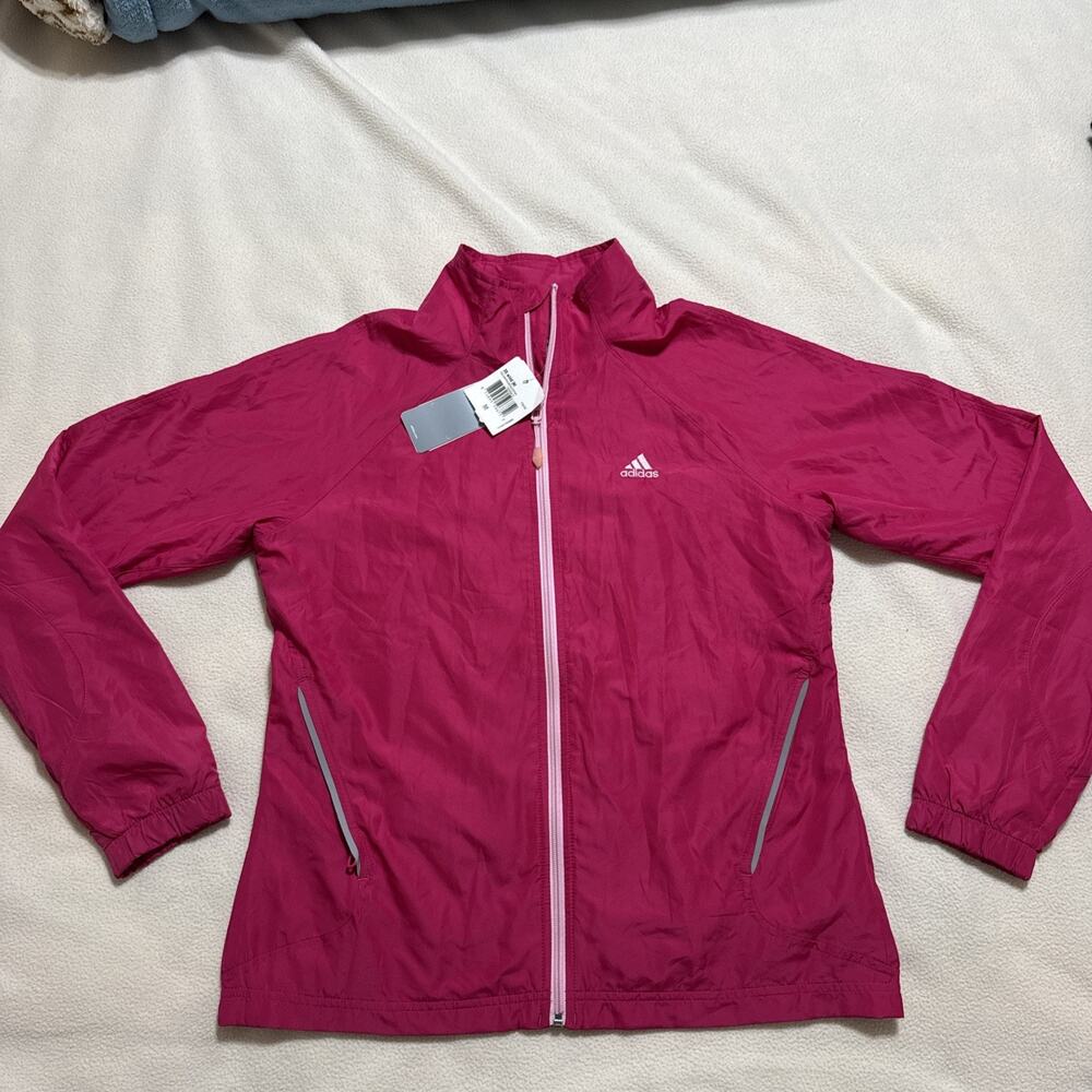 NWT- Adidas Womens Sportwear Windbreaker Rain Jacket Pink-M